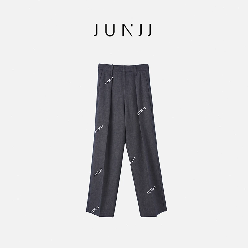 JUNJJ【莫妮卡】2024藏肉显瘦高腰裤梨形身材裤女休闲西装阔腿裤