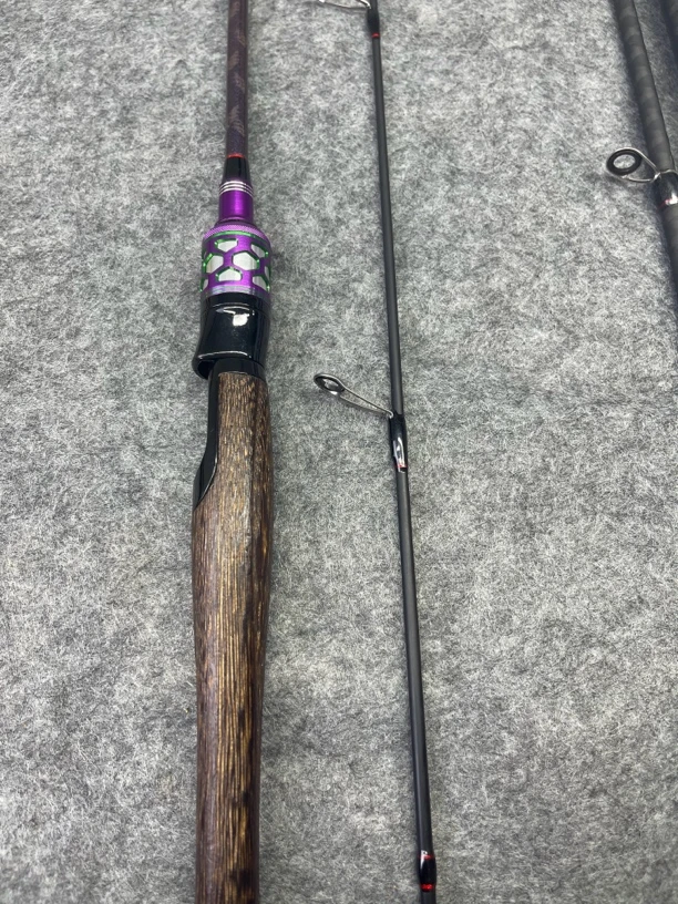 实木新品交叉碳素L路滑杆4.8MM大导环可过太空豆马口杆实心路亚竿