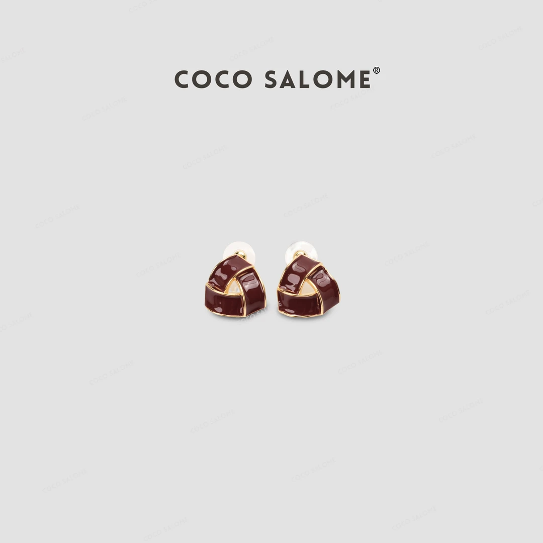 铜合金耳饰 COCO SALOME新款耳钉复古高级感小众耳钉气质轻奢B150