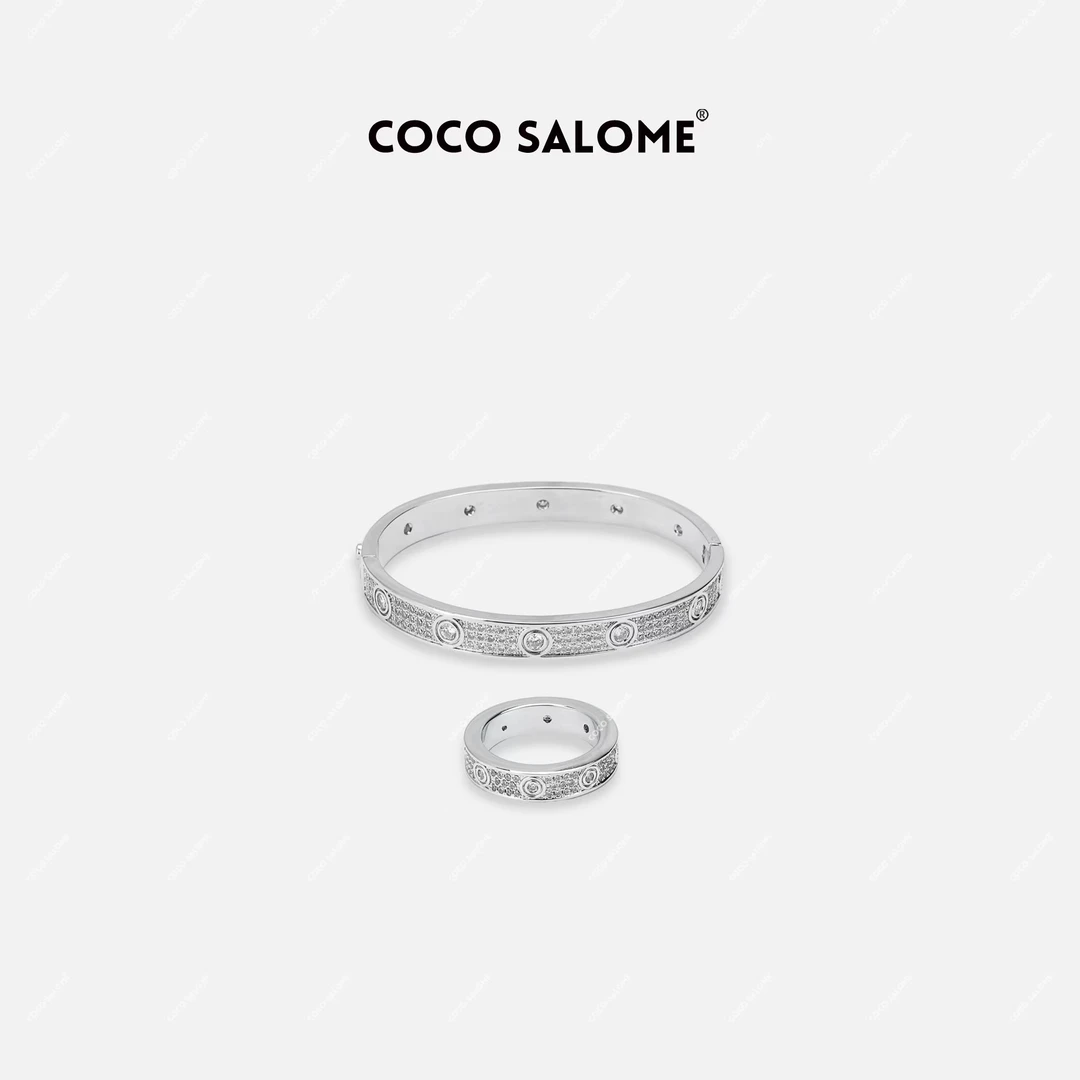 铜合金合成锆石手镯 COCO SALOME满天星锆石戒指手镯女款B038