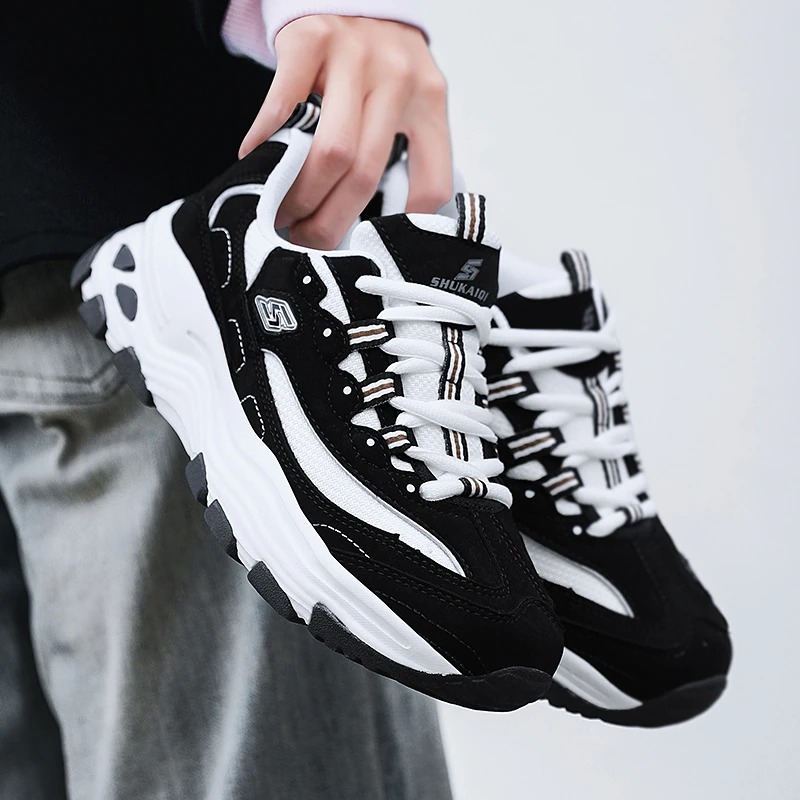 熊猫鞋潮鞋百搭女款秋季2024年底爆款厚底休闲老爹鞋透气老爹鞋