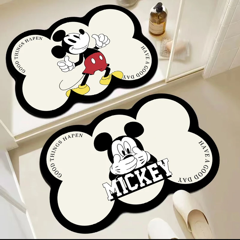 可爱黑白米奇40*60CM到手两件 防滑橡胶底门口吸水防滑家用垫子