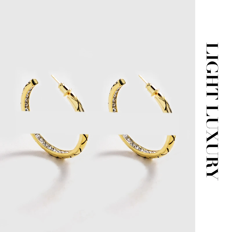 1076363香家纹路耳钉耳圈时尚 女五金女孩