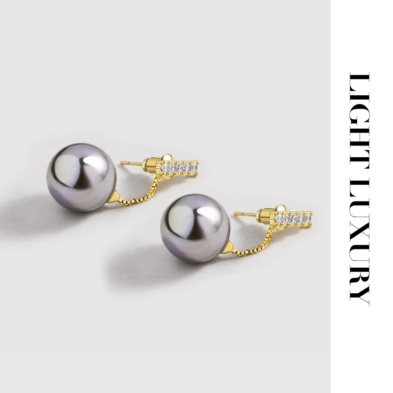 0346344美拉德东大门耳钉简约气质 珠珠耳环