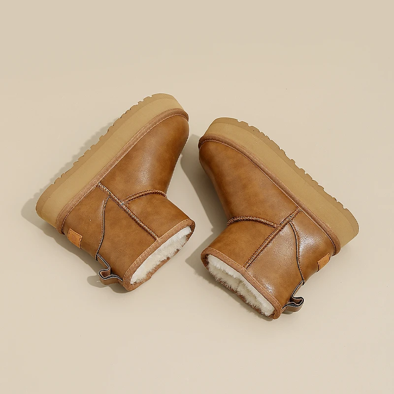 【莫拉塔】防水厚底雪地靴女皮毛一体2025年新款加厚棉鞋短筒-15号