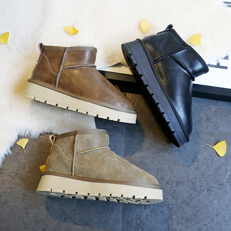 【莫拉塔】东北防水厚底冬雨同款雪地靴女2025新款冬羊皮毛一体