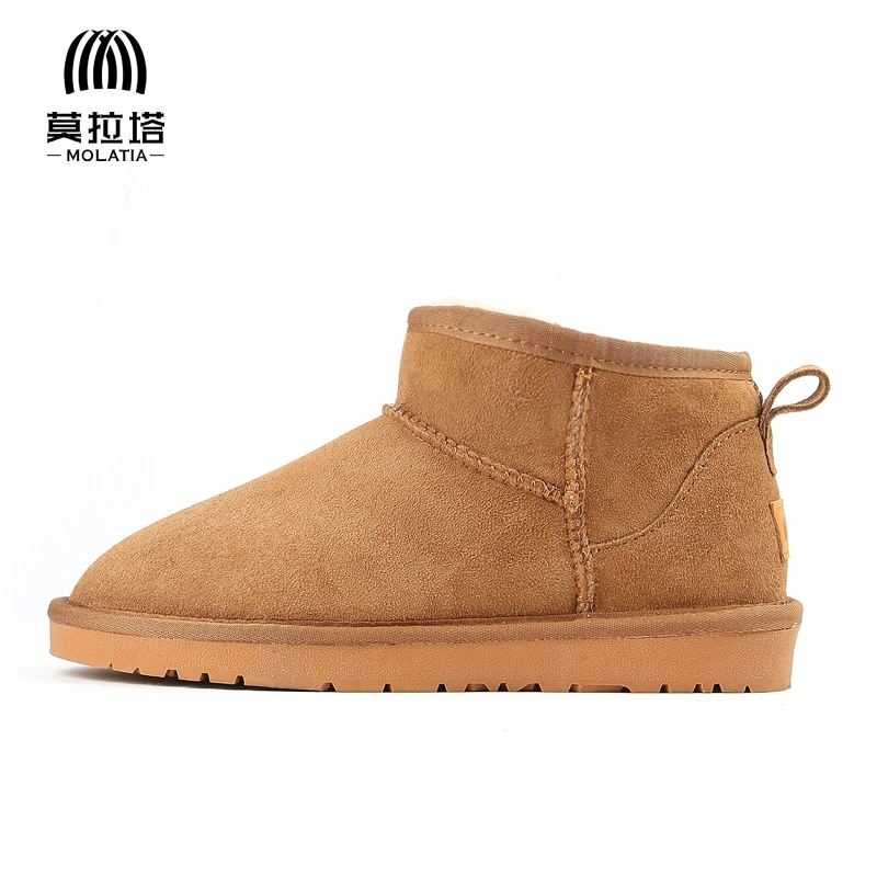 【莫拉塔】周冬雨同款雪地靴女2025新款羊皮毛一体mini短筒