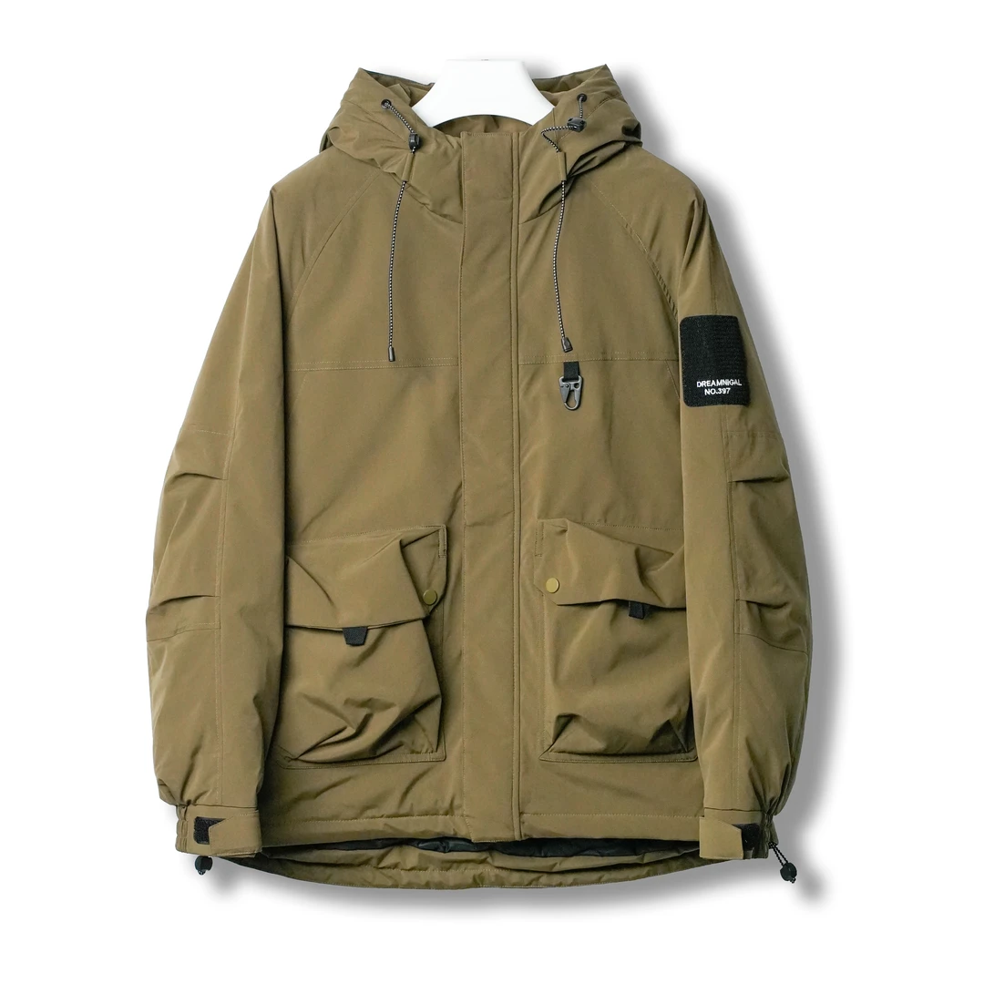 高级夹克外套时尚连帽连帽防风抗寒棉服防水防水