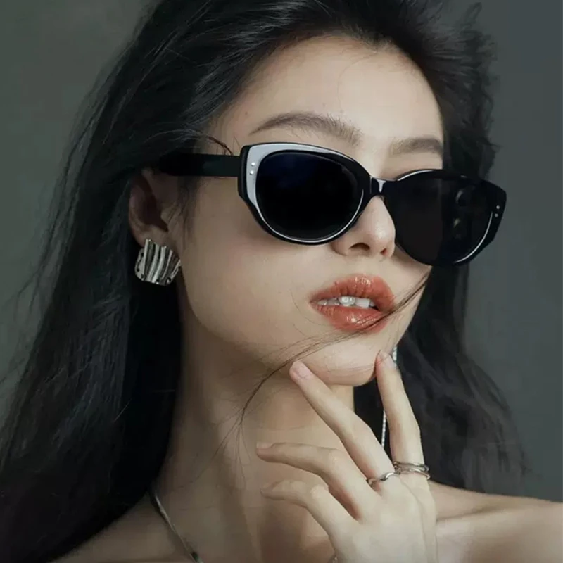 Sweet basil/紫淑复古猫眼墨镜个紫外线夏季防紫外线太阳镜个性