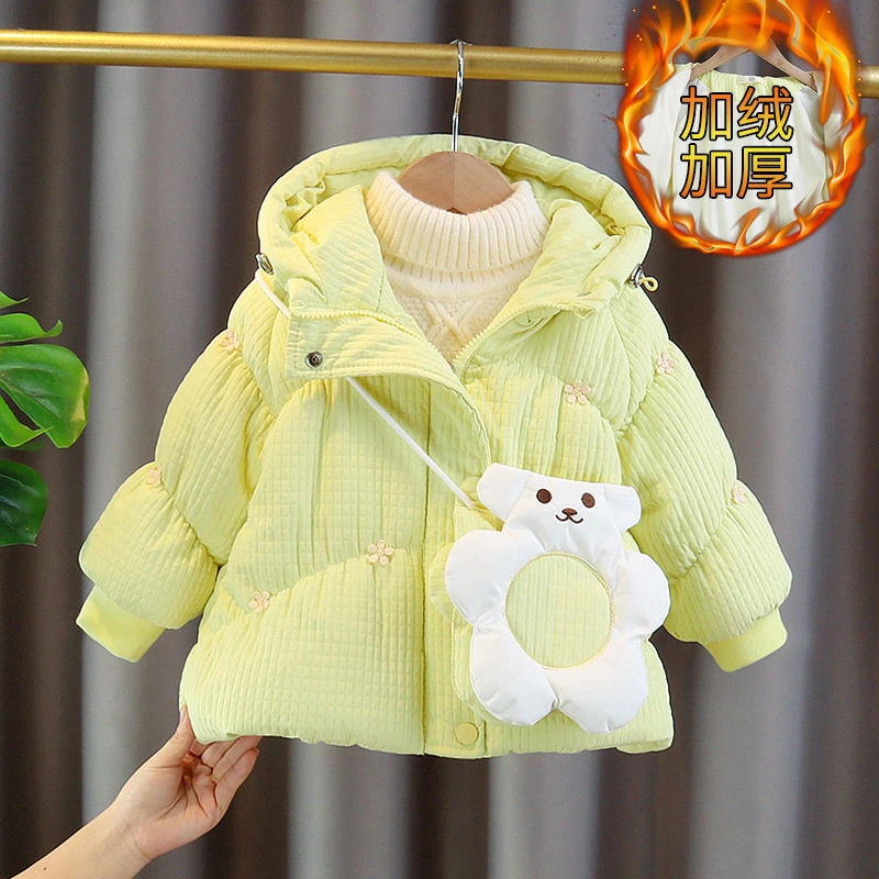 巴拉拉吧宝宝棉服冬季新款婴幼儿童加厚外套女棉袄2023满月周岁女