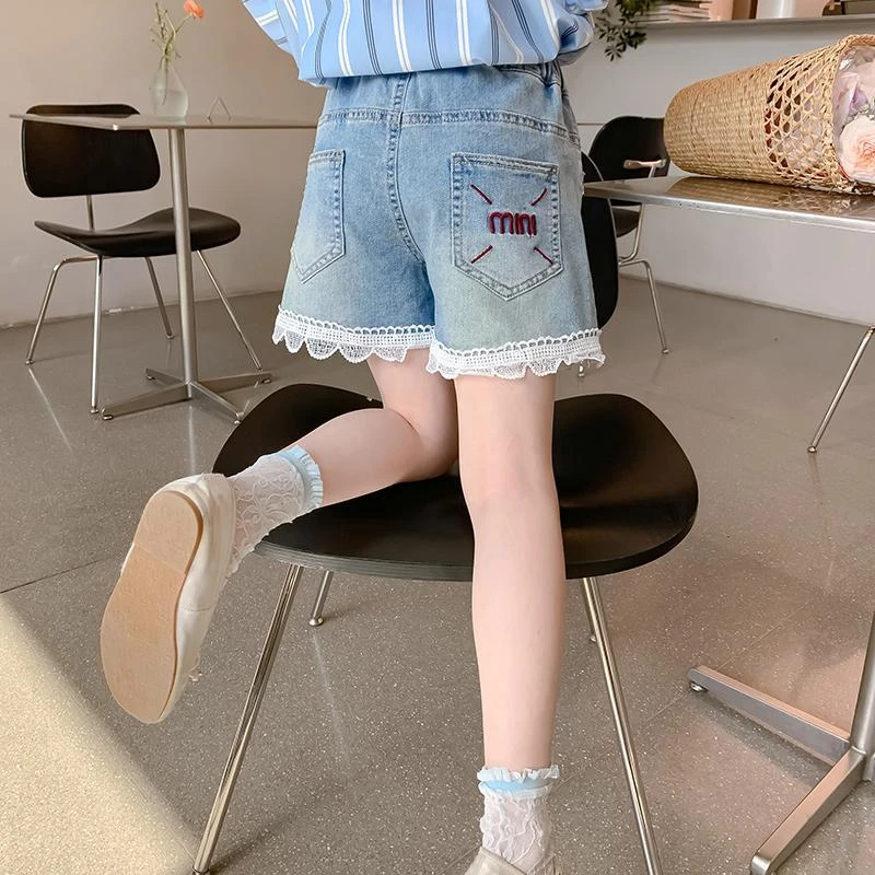 女童夏装牛仔短裤2025新款洋气儿童裤子夏季薄款小女孩休闲百搭裤