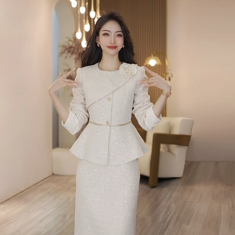 【南油定制】小香风半身裙名媛套装高颜值跨年衣服一套OHSUH10002