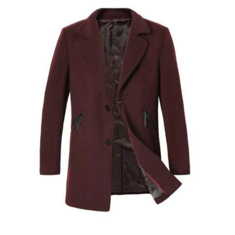 {捡漏专柜撤柜}1.1商务风立领修身男士男款毛呢大衣显瘦装机外套