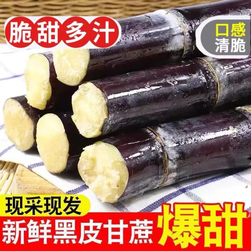 正宗广西黑皮甘蔗5/9斤清甜多汁新鲜当季水果