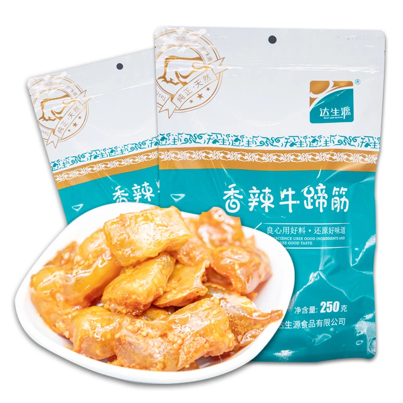 达生源内蒙古牛蹄筋250g/包香辣味开袋即食牛肉零食小吃休闲食品
