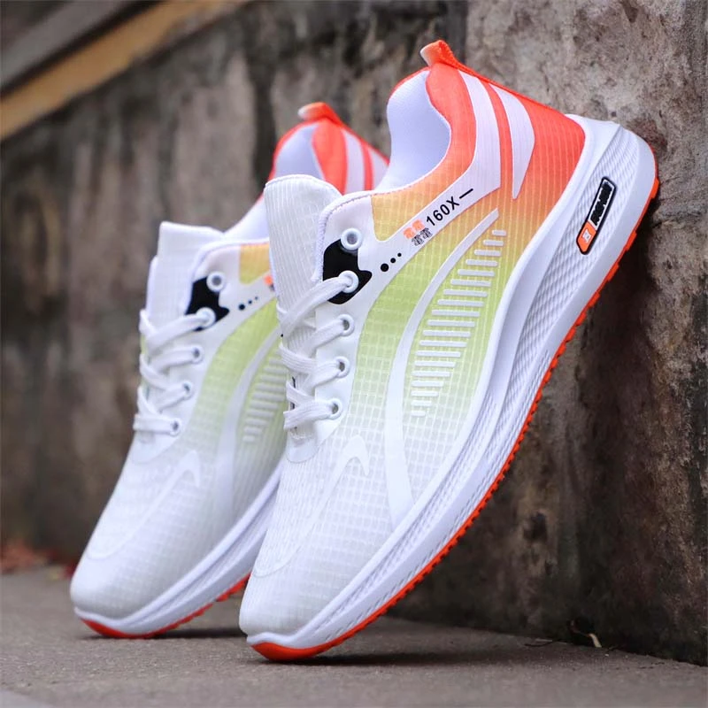 2024春夏新款透气白色网面男鞋百搭轻便软底运动跑步鞋休闲男鞋潮