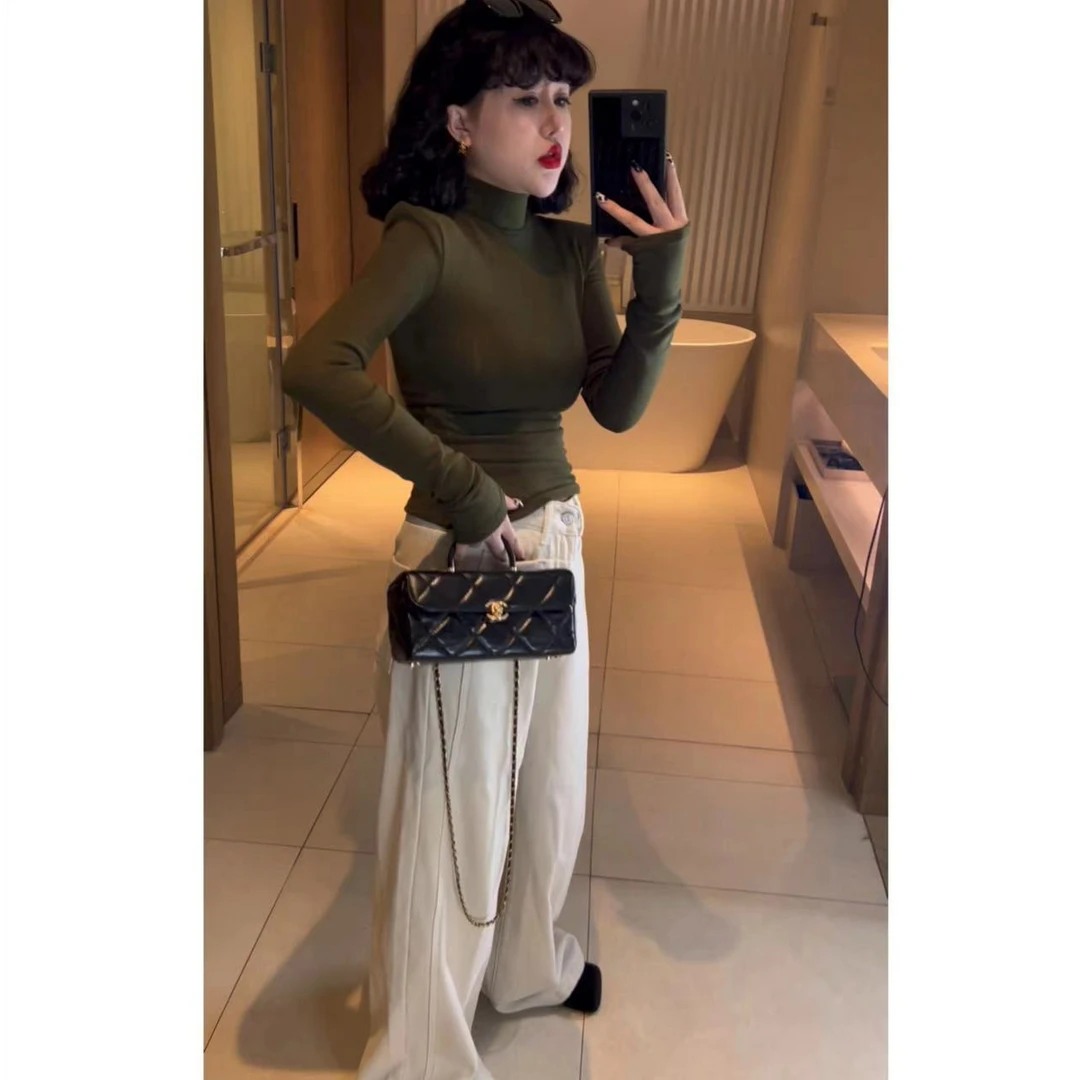M1163#（时髦收藏家）加绒直筒牛仔裤
