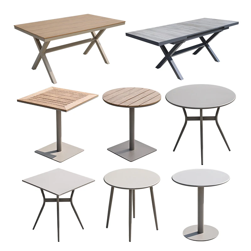 北欧户外庭院塑木岩板简约休闲庭院桌椅别墅花园露台民宿室外桌子