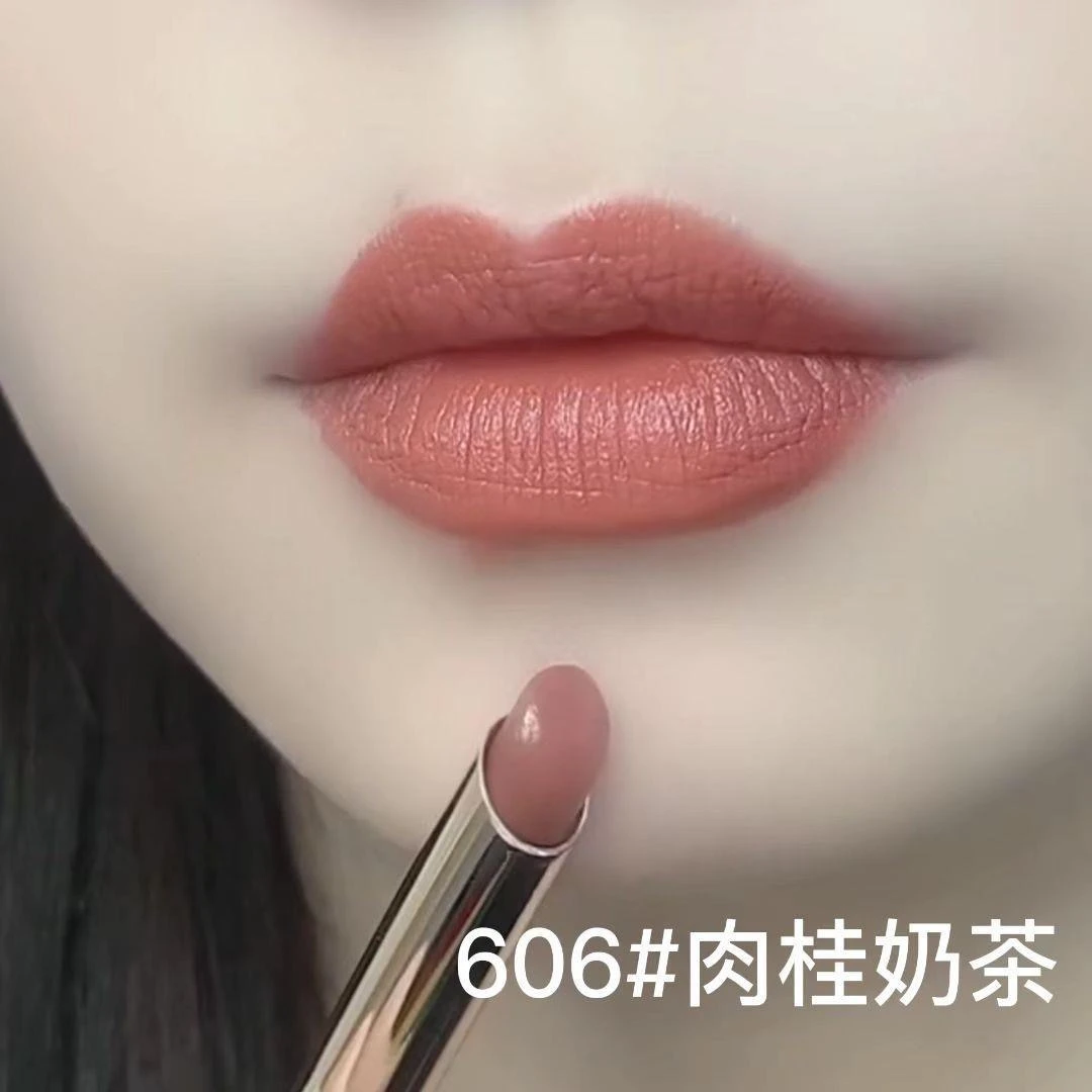 不掉色不沾杯持久口红肉桂奶茶色细管持妆不脱色纯欲自然素颜显白