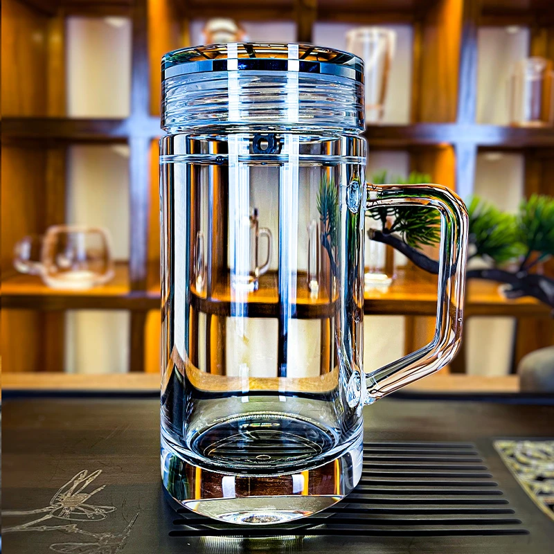 东海原矿水晶泡茶杯带滤网便携茶水分离高档办公室车载杯茶杯水杯