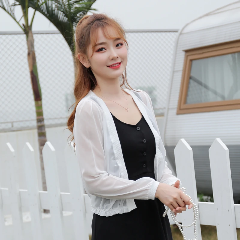 冰丝防晒衣开衫女薄款外套披肩夏季配吊带裙子雪纺坎肩外搭小罩衫