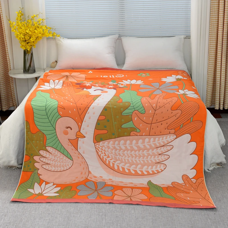 儿童面包被宝宝纯棉六层纱布盖毯120x150毛巾被沙发汽车盖毯子