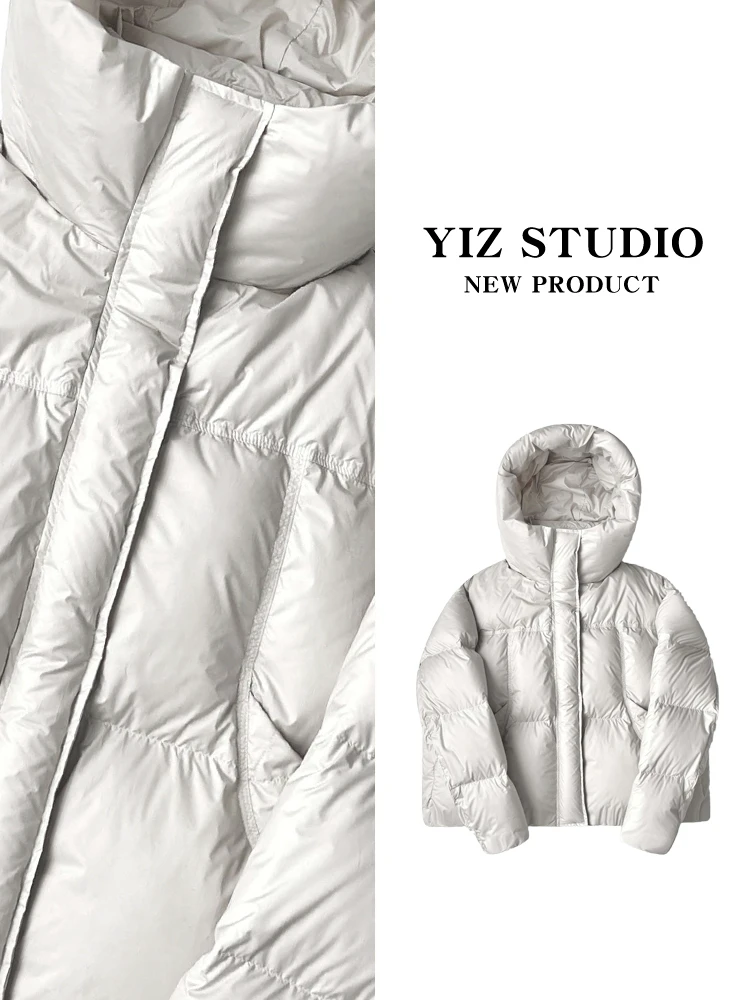 【YIZHUANG】2024新款冬季泡芙连帽百搭时尚休闲连帽羽绒服短款加厚