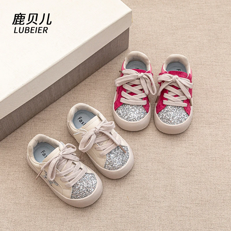 春秋季新款女童休闲板鞋女宝宝亮水晶亮公主鞋婴儿软底学步鞋防滑