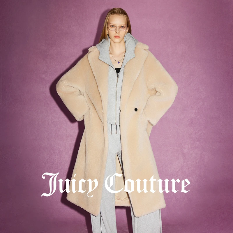 JUICYCOUTURE橘滋与你相遇超厚泰迪熊女式气质款保暖大衣外套