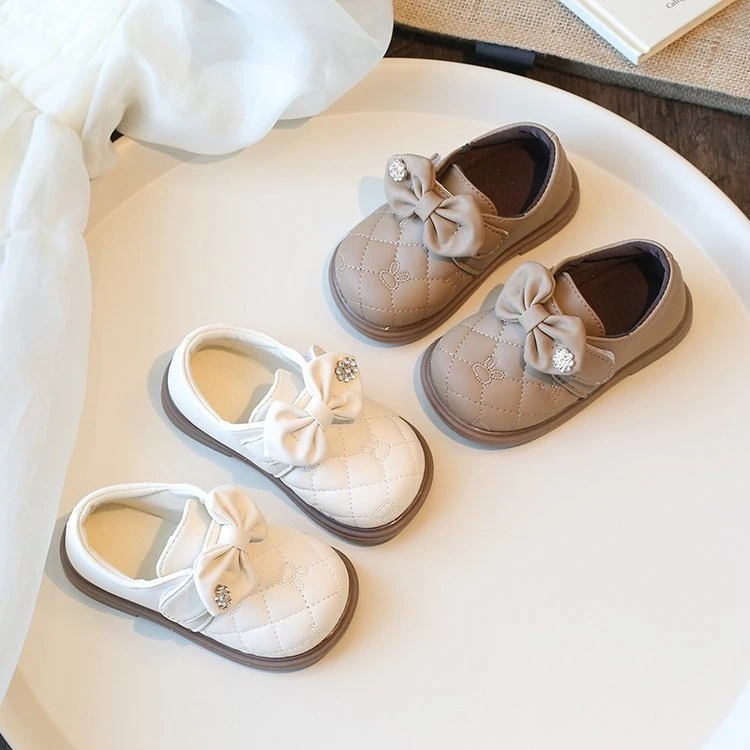 女童小皮鞋2025春季新款儿童单鞋时尚小女孩软底蝴蝶结公主鞋