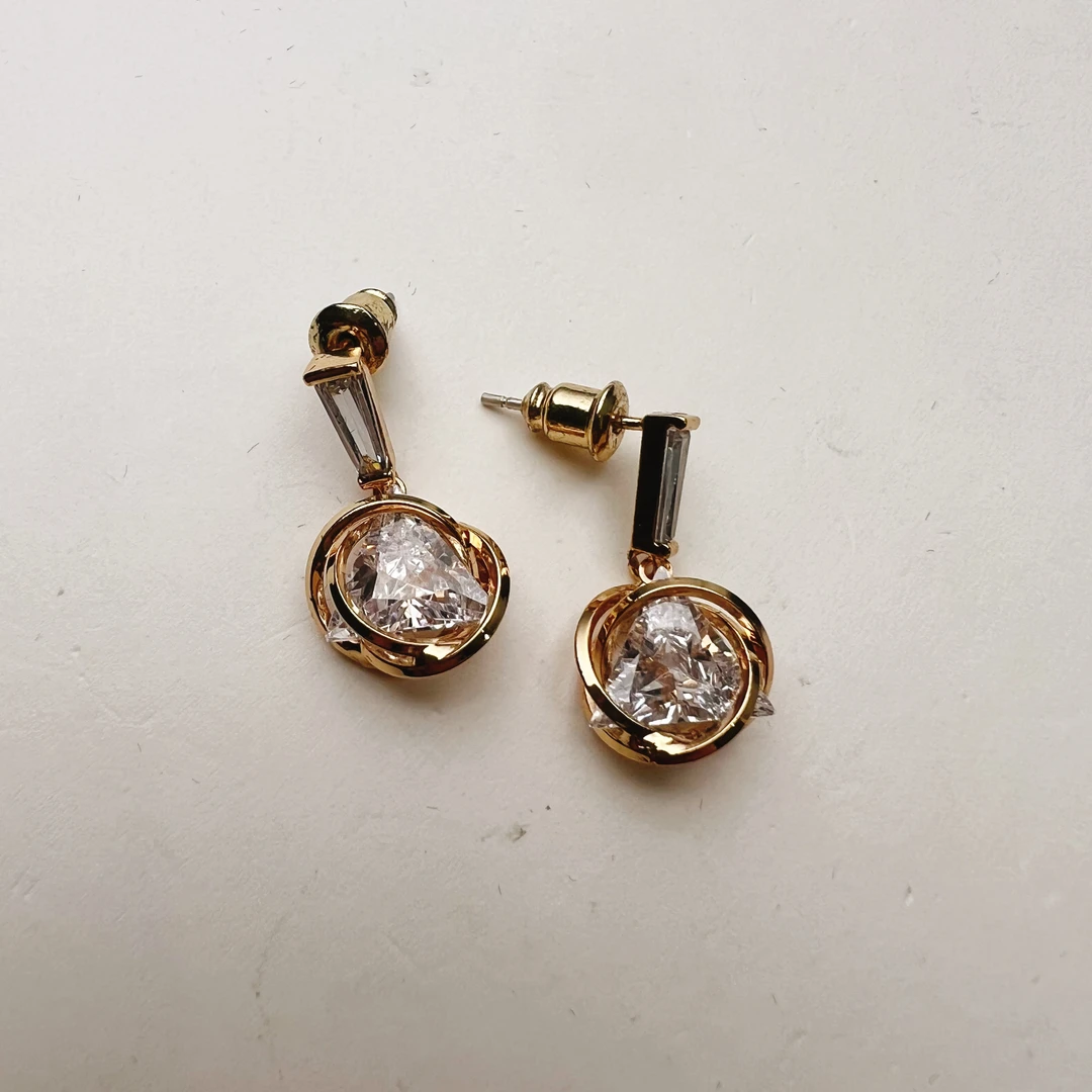 铜合金耳饰 简约经典优雅气质小众百搭【7611】