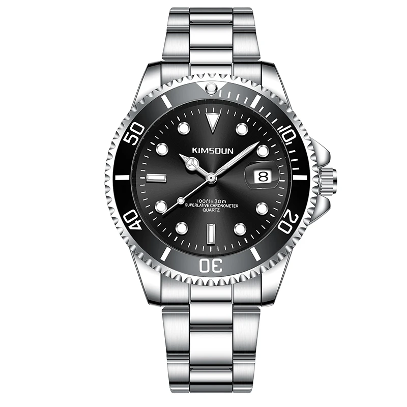 【FH专属】经典黑面腕表时尚百搭防水夜光简约潮流男手表K-1022B