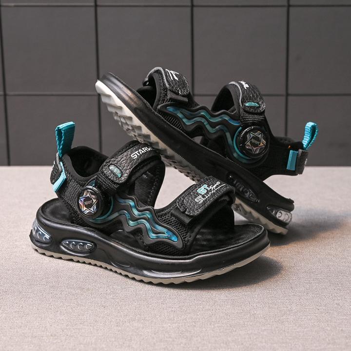 凉鞋男童夏款2024新款潮旋转扣软底儿童鞋子男孩中大童防滑沙滩鞋