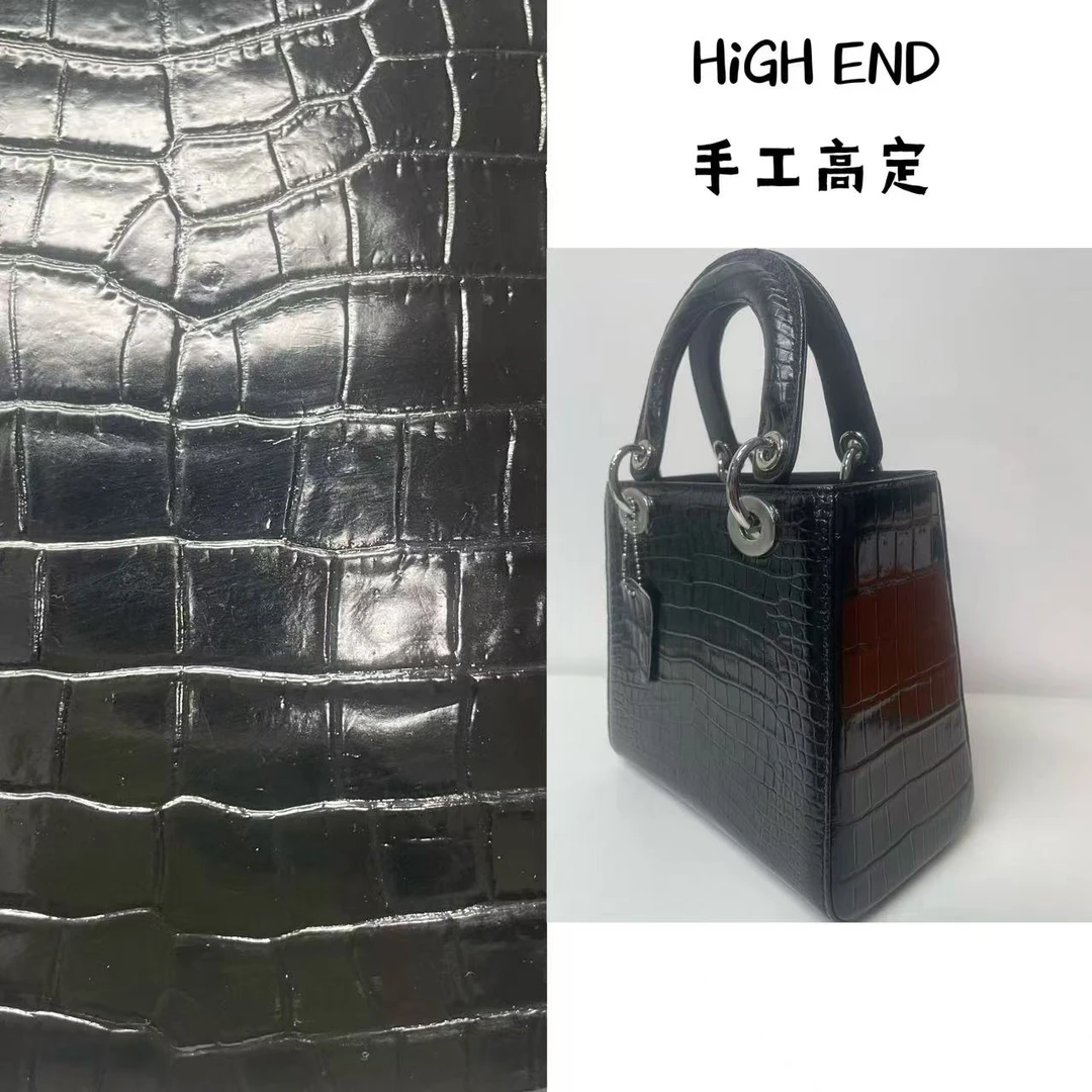 HiGH END高定轻奢20CM银扣中光鳄鱼皮DF气质单肩斜挎手提包