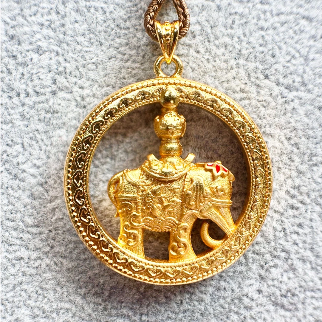 铜合金玻璃项链 【03234】瑾瑟印巴项链金色百搭女王气质手工素款