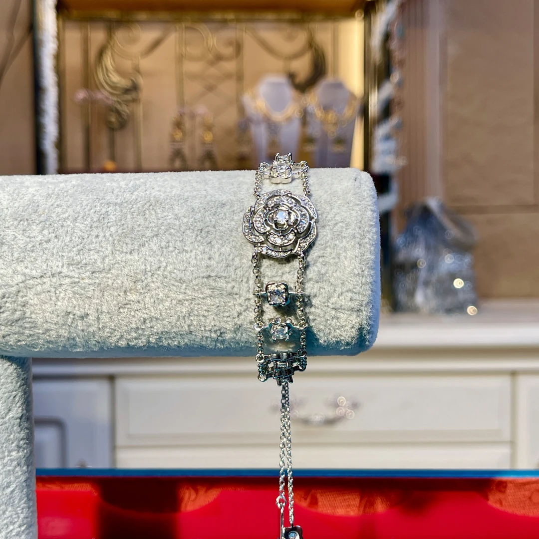 铜合金玻璃手链 【24151手链】瑾瑟时尚手链手工气质轻奢镶嵌复古