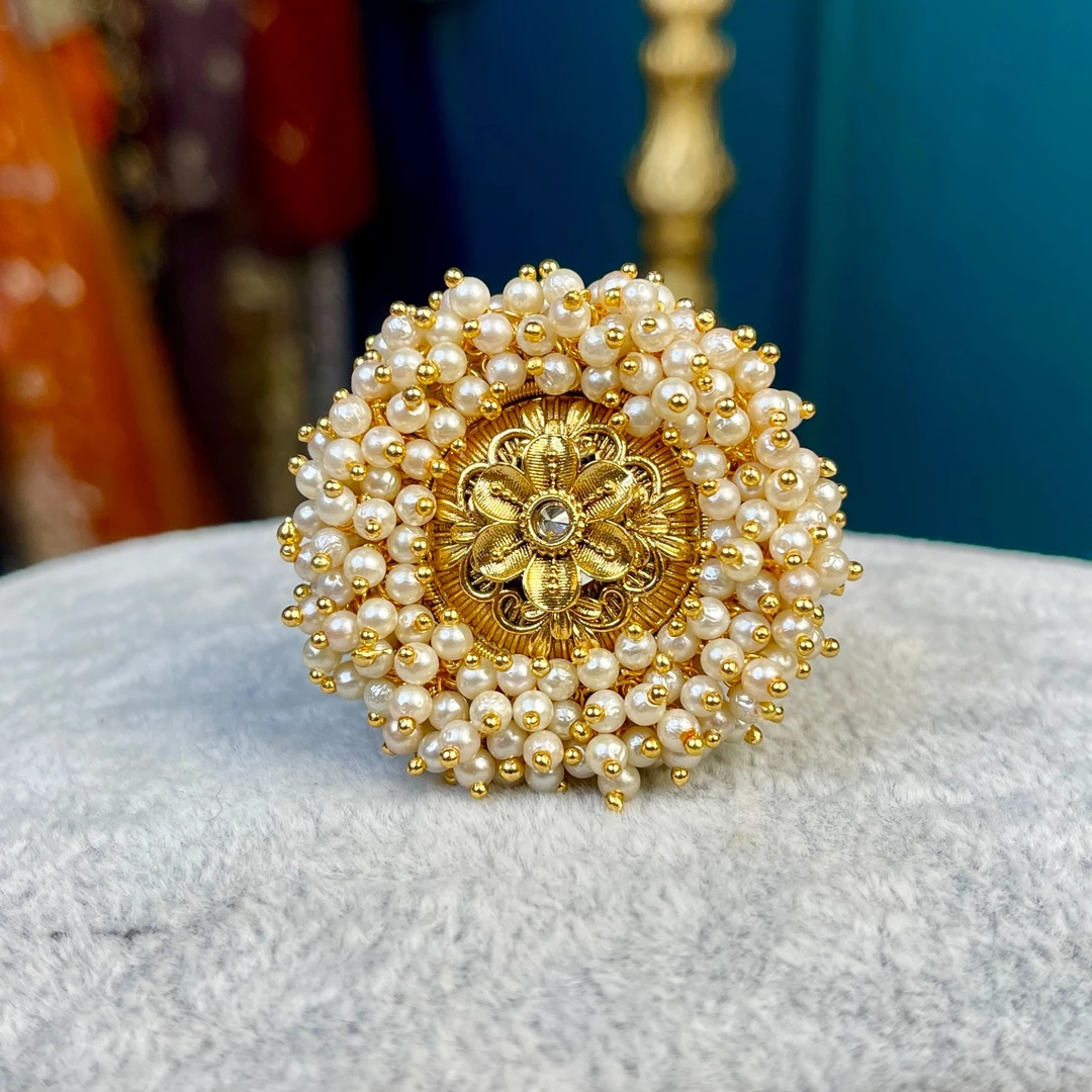 铜合金玻璃戒指 02096 印度春夏戒指手工气质轻奢百搭复古名族风