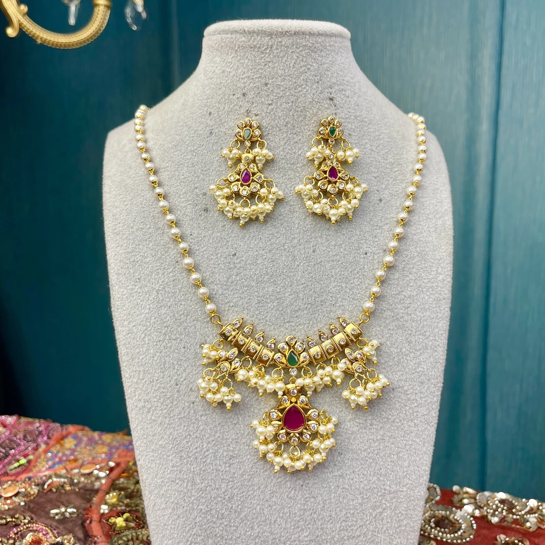 铜合金项链 04266印度春夏项链套装古风金色民族风宫廷风精美百搭