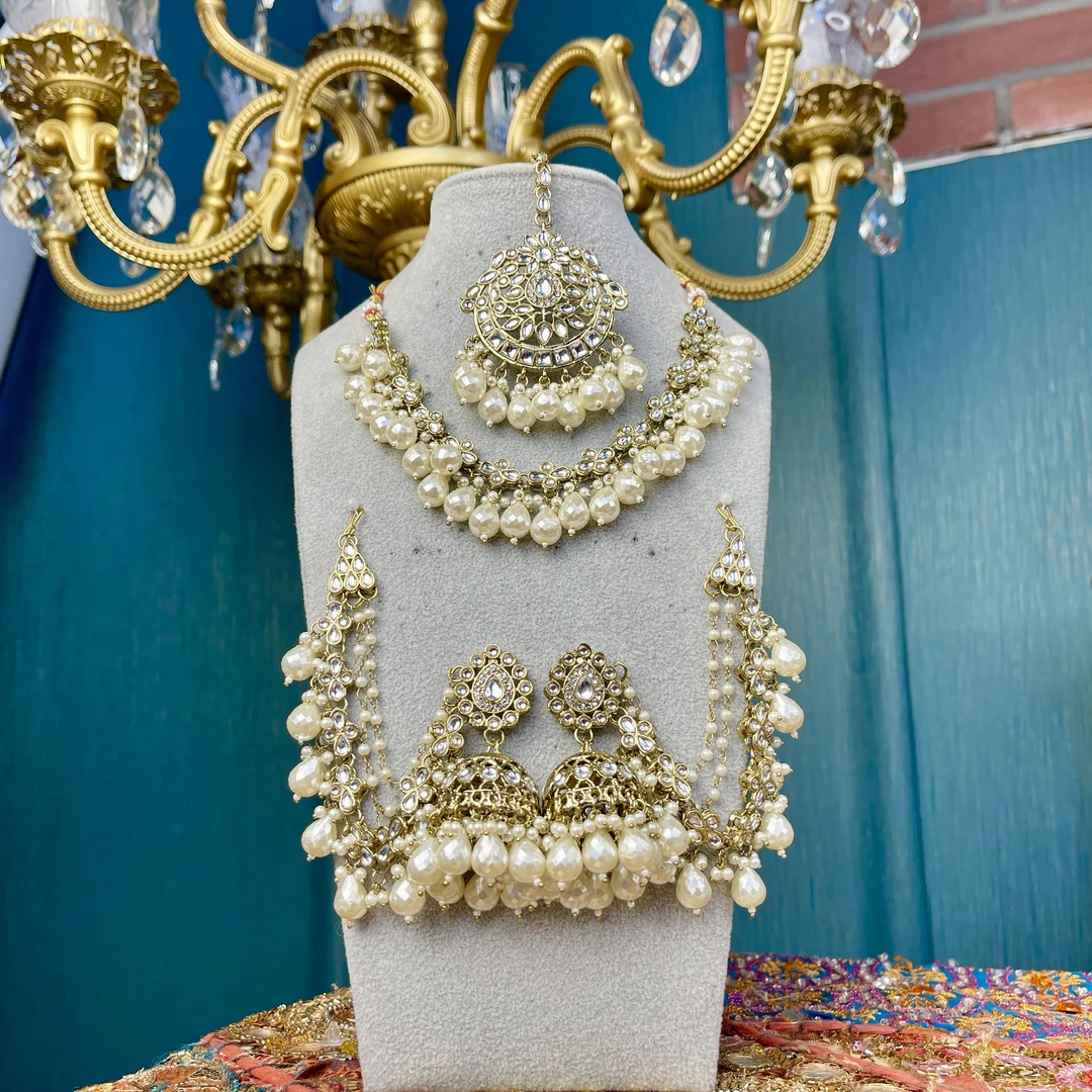 铜合金玻璃项链 04281印度春夏项链套装手工气质百搭精美22018