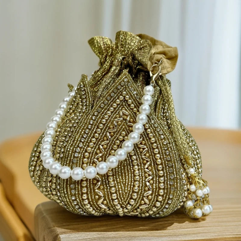 印度包金色重工晚宴包镶钻满钻小包包春夏小众复古百搭名媛宴会