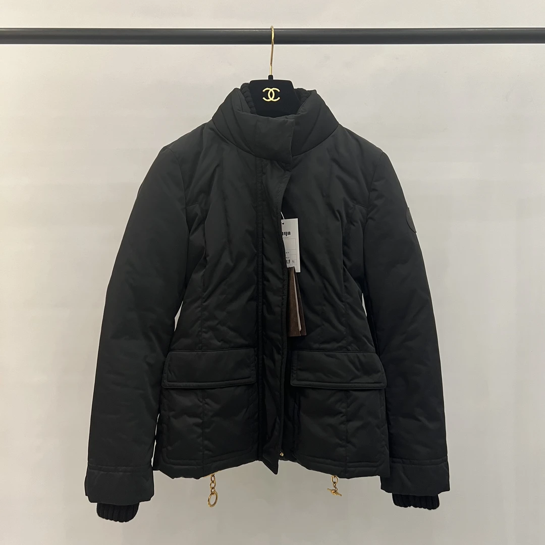 带吊牌未使用古驰gucci黑色系腰棉服38码 00435