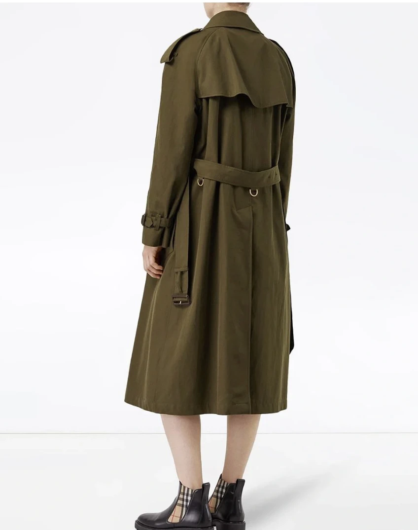 Burberry巴宝莉军绿色风衣 UK4码00597