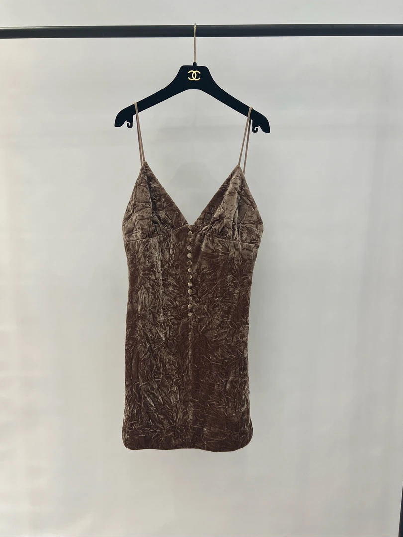 99新 YSL/圣罗兰 新款吊带裙连衣裙小礼服 42码