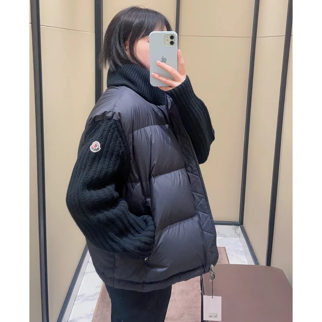 99新 蒙口Moncler 黑武士针织拼接羽绒服 S码 00312