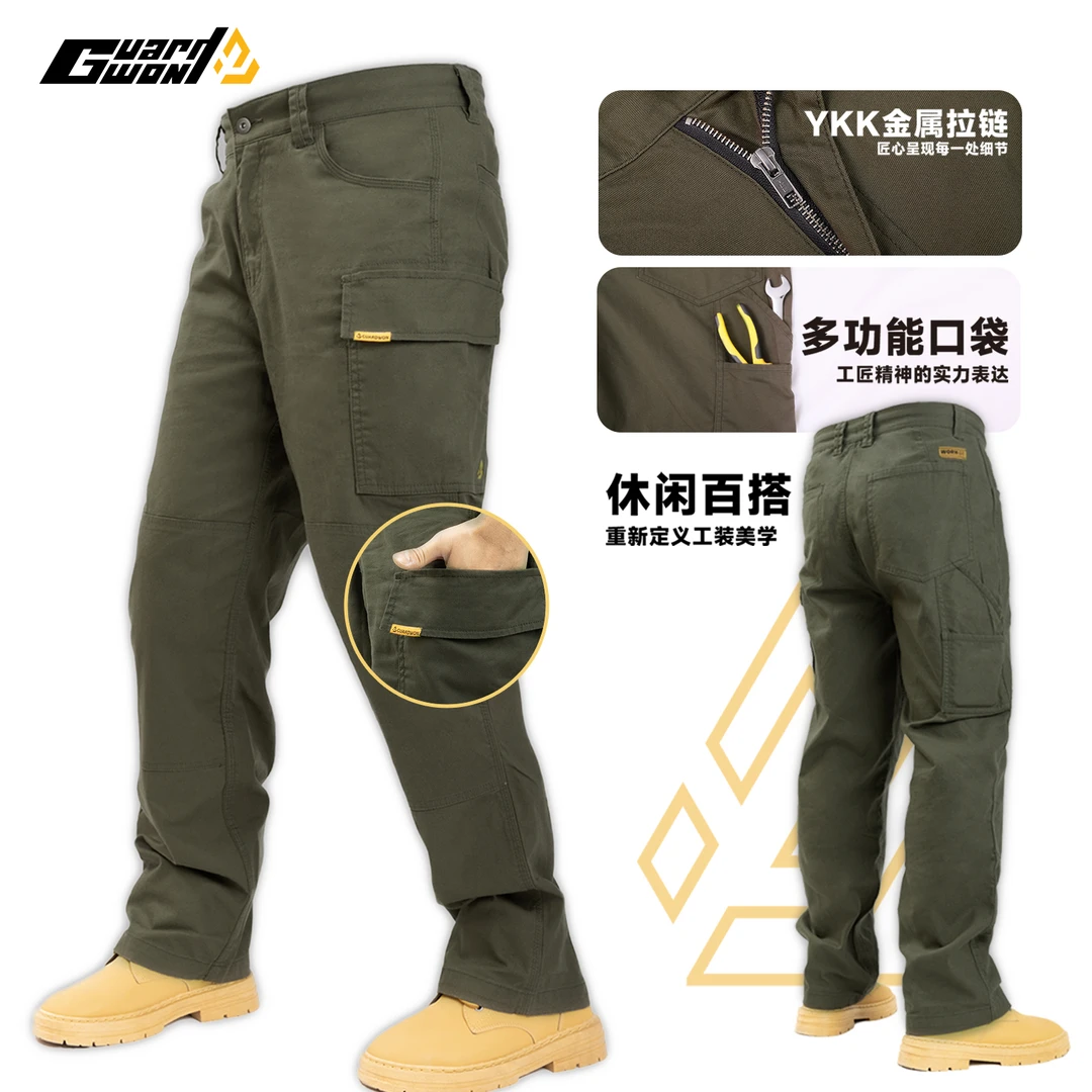 古登水洗工装裤多口袋耐磨韩式工作裤明星同款休闲裤棉宽松户外