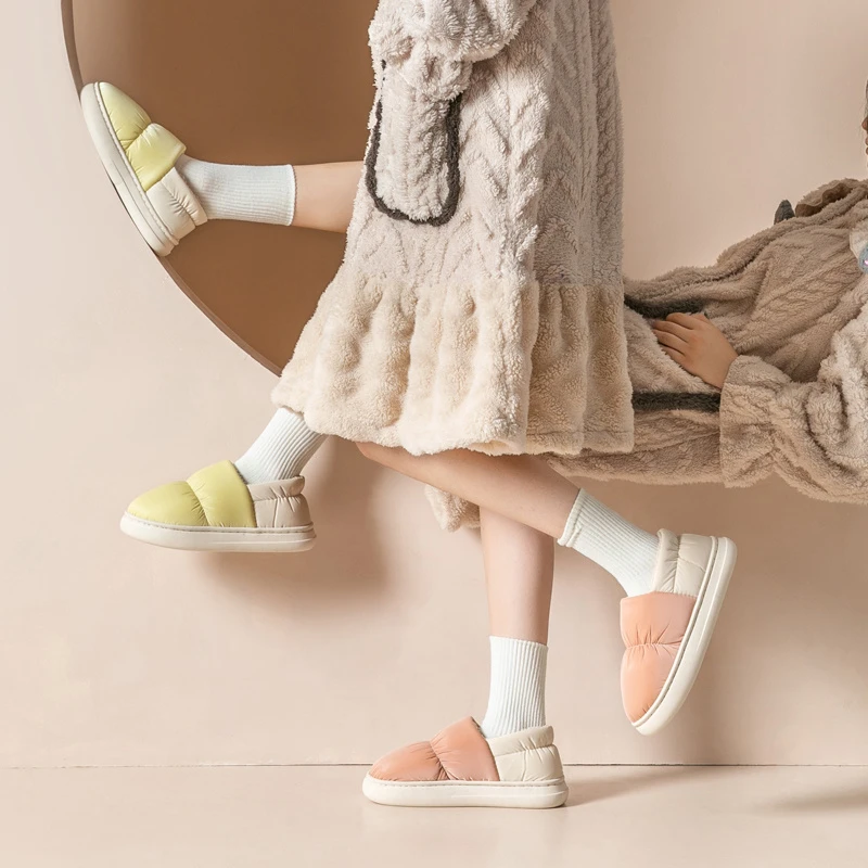 2024秋冬季新款加绒包跟款棉拖鞋厚底家庭卧室必备保暖防臭男女通