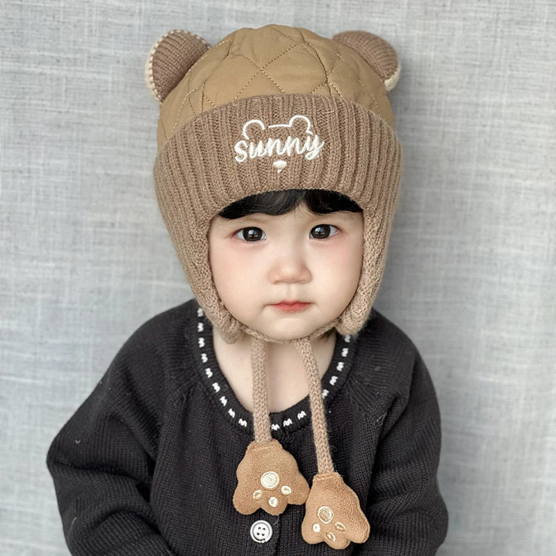 婴儿帽子秋冬可爱加厚棉男女宝宝护耳帽冬季宝宝儿童雷锋帽