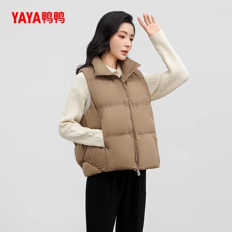 鸭鸭2023年新短款羽绒服马甲轻薄立领坎肩马夹白鸭绒 YE3C609762N