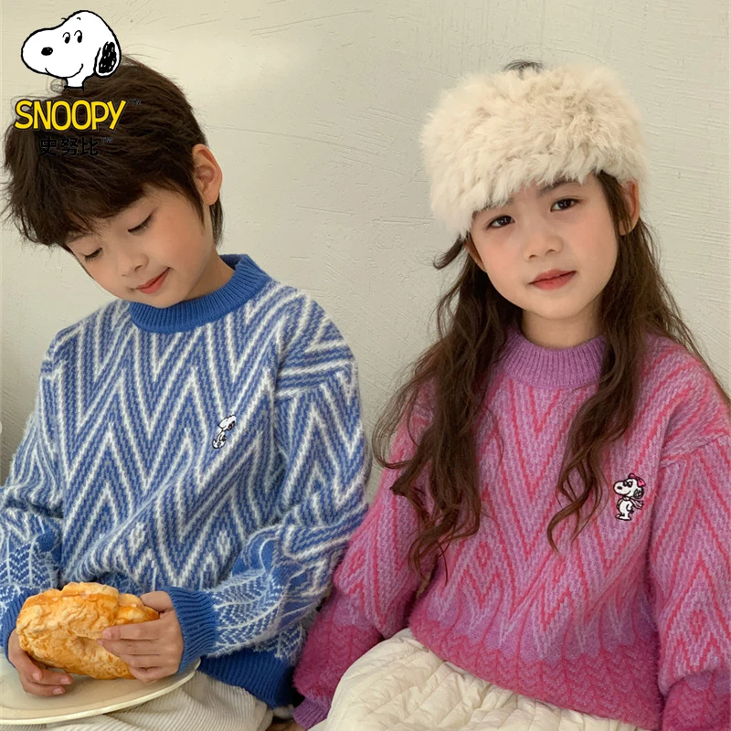 Snoopy/史努比1男女童毛衣儿童秋冬款宝宝小女孩加厚洋气针织衫韩