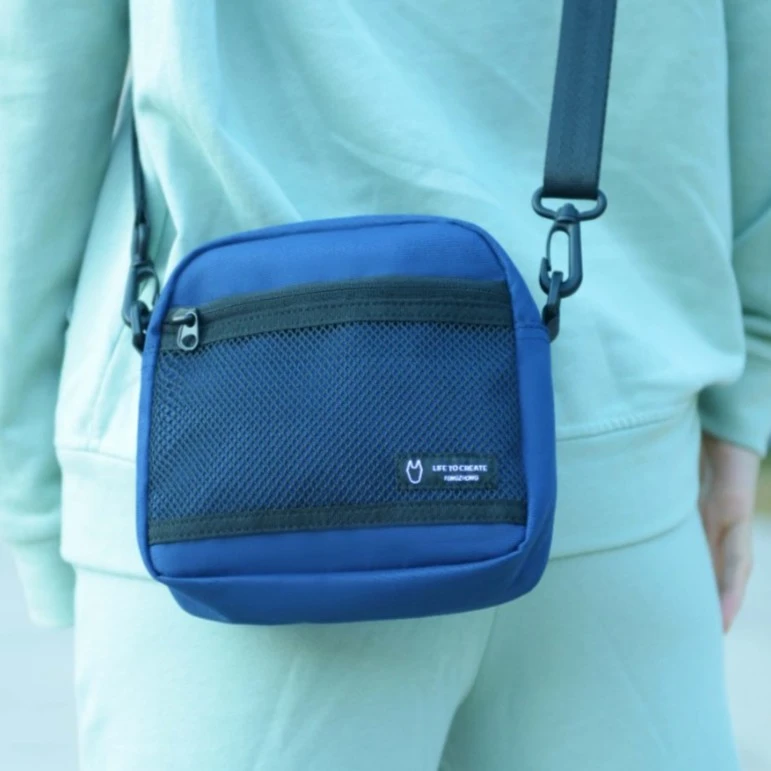 FZ大狗五色网面休闲小方包可单肩斜挎背带长